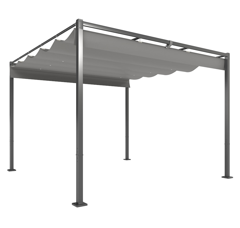 Image 965750.jpg, Product 965-750 / Price $339.99, Outsunny 10' x 10' Outdoor Gazebo, Metal Retractable Pergola Canopy, Grey from Outsunny on TSC.ca's Home & Garden department