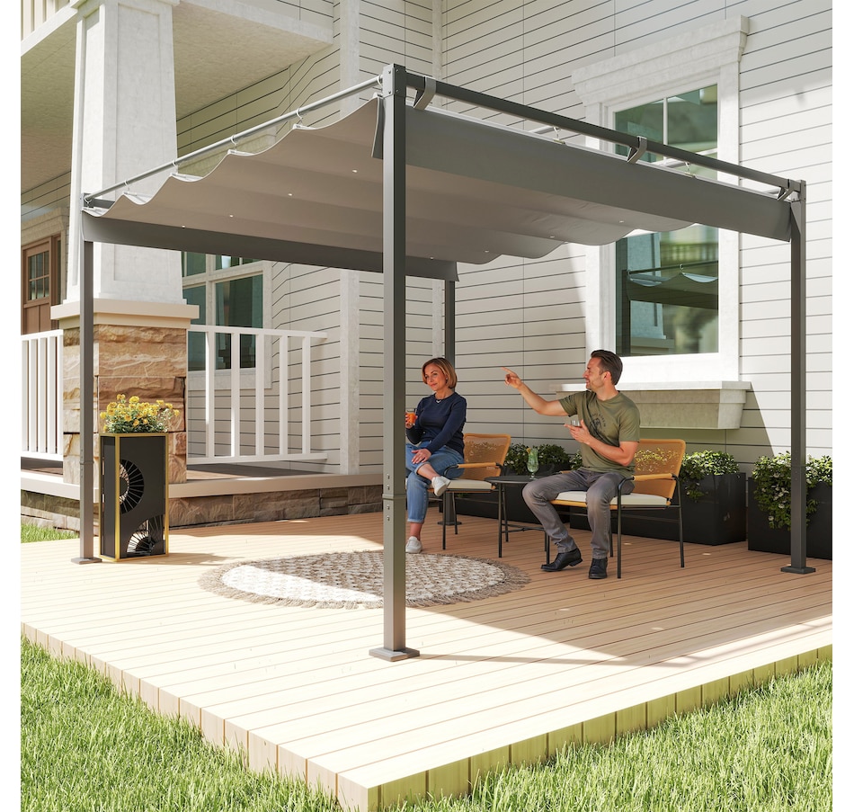 Image 965750_ALTMORE1.jpg, Product 965-750 / Price $339.99, Outsunny 10' x 10' Outdoor Gazebo, Metal Retractable Pergola Canopy, Grey from Outsunny on TSC.ca's Home & Garden department