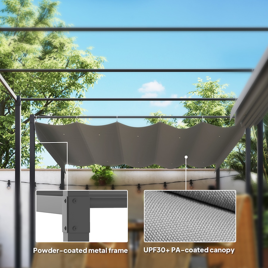 Image 965750_ALTMORE5.jpg, Product 965-750 / Price $299.99, Outsunny 10' x 10' Outdoor Gazebo, Metal Retractable Pergola Canopy, Grey from Outsunny on TSC.ca's Home & Garden department