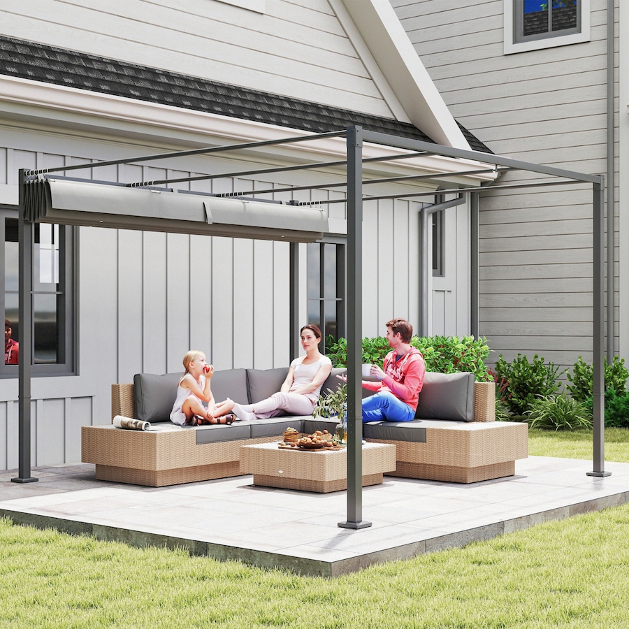 Image 965750_ALTMORE7.jpg, Product 965-750 / Price $299.99, Outsunny 10' x 10' Outdoor Gazebo, Metal Retractable Pergola Canopy, Grey from Outsunny on TSC.ca's Home & Garden department