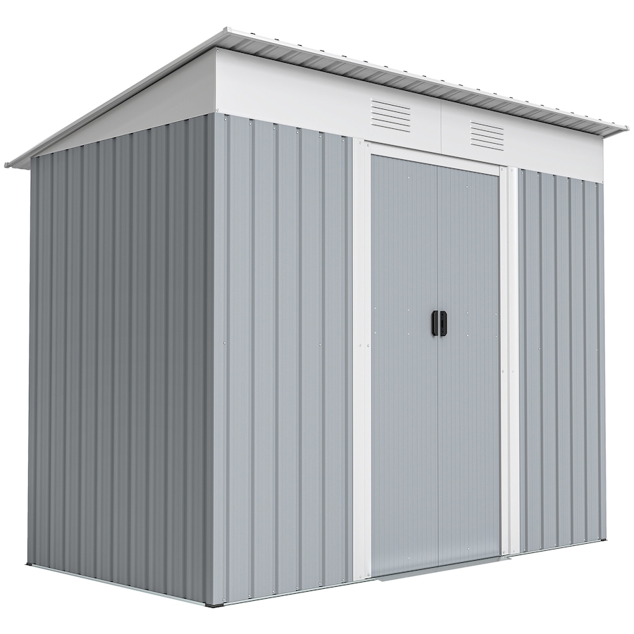 Image 965752.jpg, Product 965-752 / Price $299.99, Outsunny 7' x 3.6' Metal Outdoor Storage Shed w/ Sliding Doors Grey from Outsunny on TSC.ca's Home & Garden department