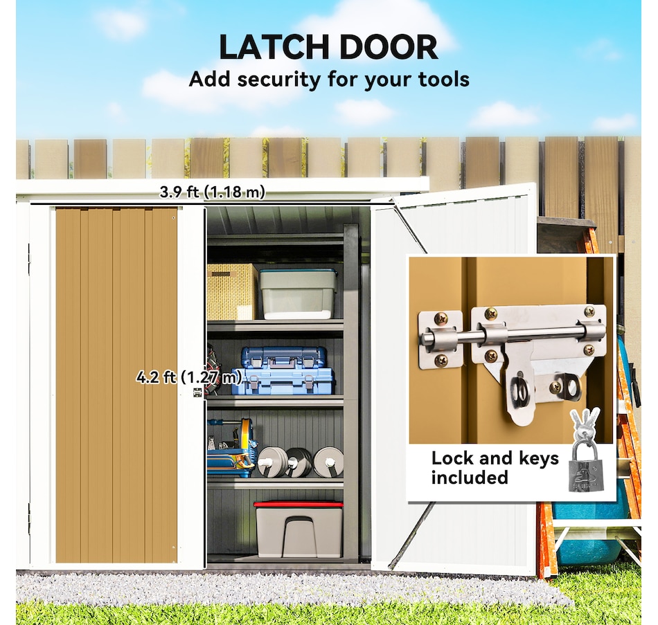 Image 965753_ALTMORE4.jpg, Product 965-753 / Price $199.99, Outsunny 5' x 3' Metal Garden Storage Shed Tool House with Double Doors from Outsunny on TSC.ca's Home & Garden department