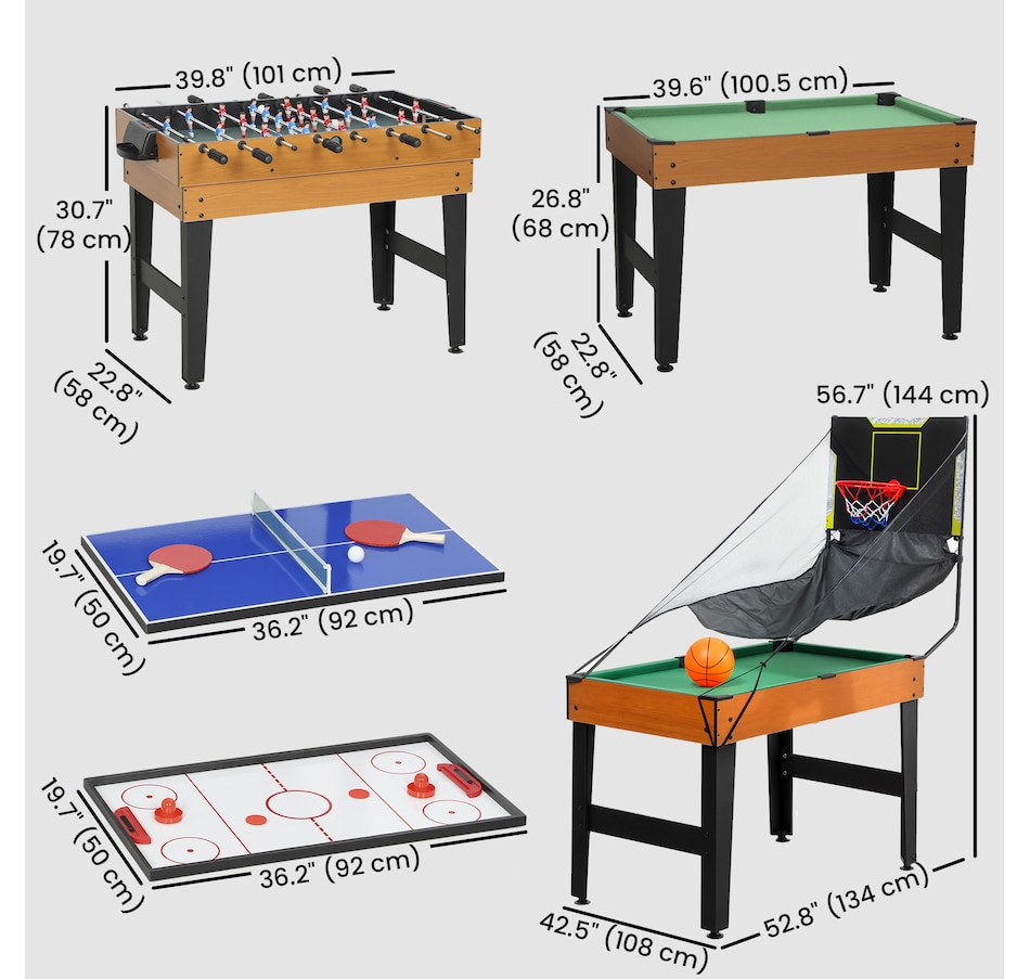 Image 965754_ALTMORE2.jpg, Product 965-754 / Price $209.99, Soozier 5-in-1 Multi Game Table, 53 in Combo Game Table for Adults from Soozier on TSC.ca's Toys & Hobbies department