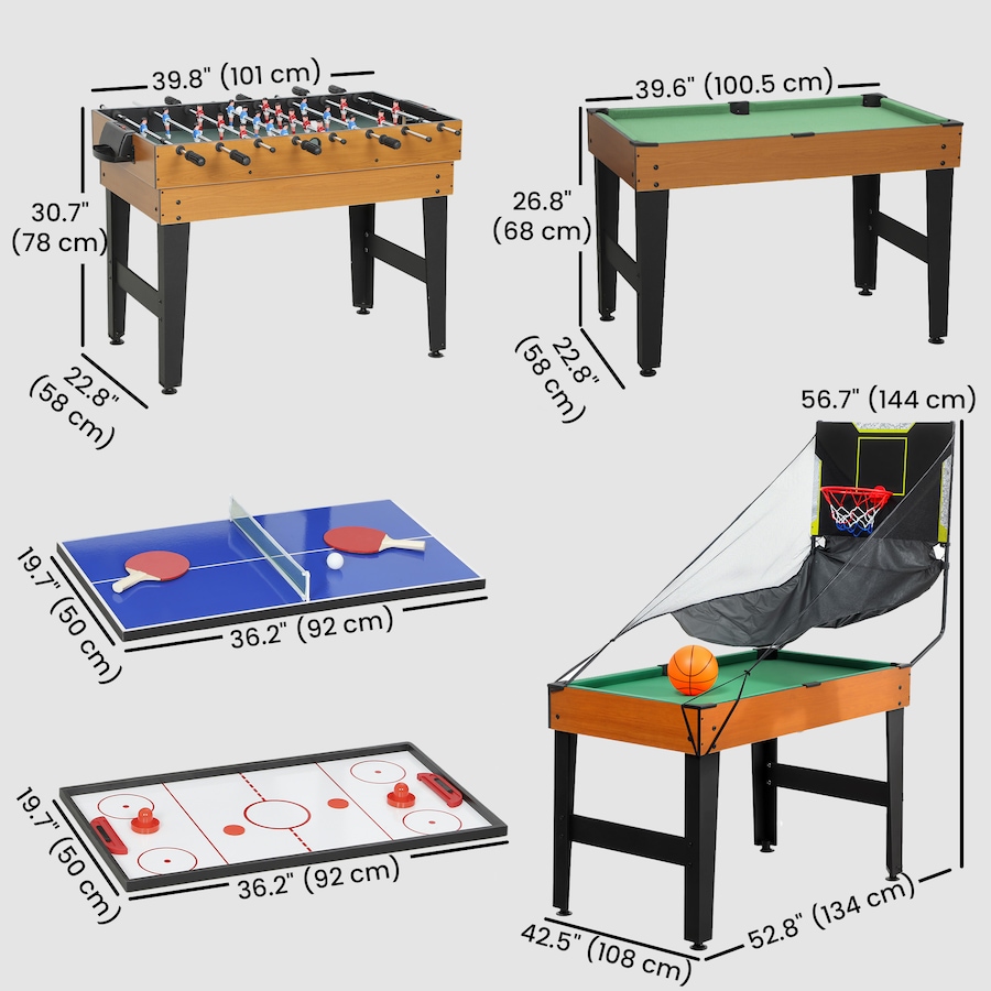 Image 965754_ALTMORE2.jpg, Product 965-754 / Price $209.99, Soozier 5-in-1 Multi Game Table, 53 in Combo Game Table for Adults from Soozier on TSC.ca's Toys & Hobbies department
