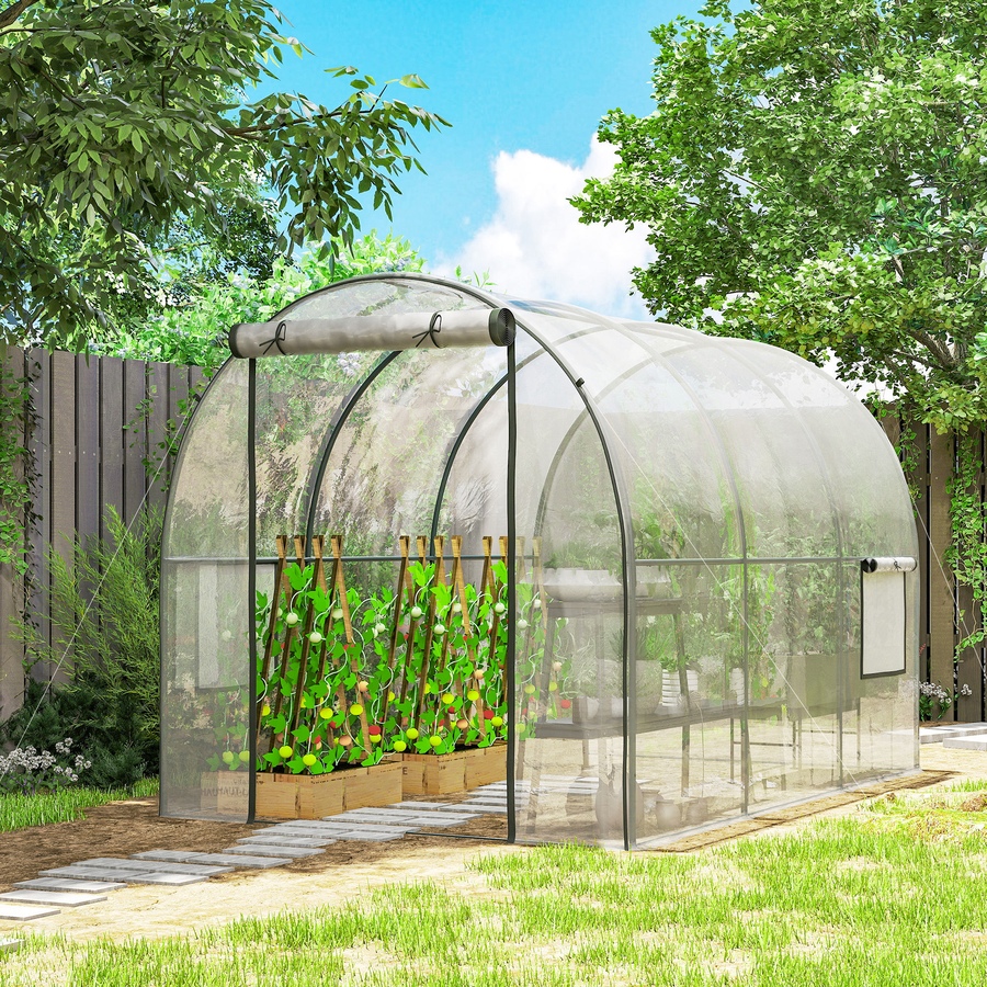 Image 965759_ALTMORE1.jpg, Product 965-759 / Price $139.99, Outsunny Polytunnel Greenhouse with Mesh Window, Grow House Tent, Clear from Outsunny on TSC.ca's Home & Garden department