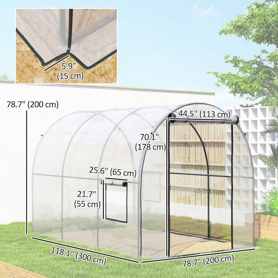 Image 965759_ALTMORE2.jpg, Product 965-759 / Price $139.99, Outsunny Polytunnel Greenhouse with Mesh Window, Grow House Tent, Clear from Outsunny on TSC.ca's Home & Garden department