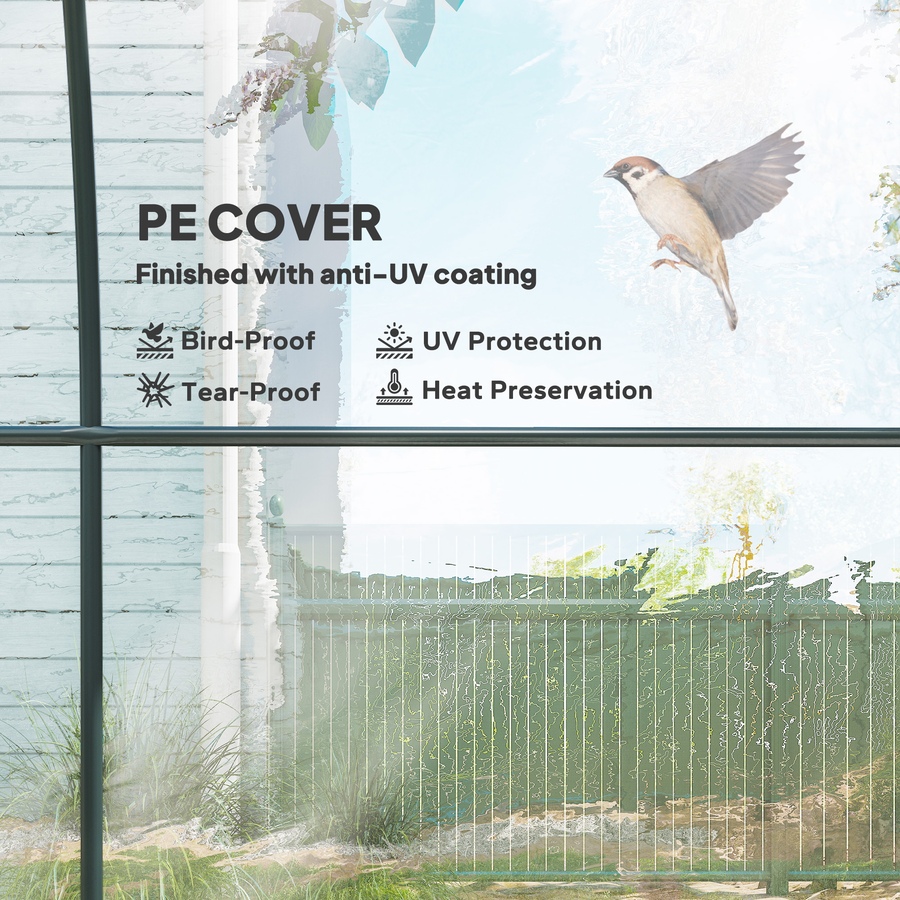 Image 965759_ALTMORE3.jpg, Product 965-759 / Price $139.99, Outsunny Polytunnel Greenhouse with Mesh Window, Grow House Tent, Clear from Outsunny on TSC.ca's Home & Garden department