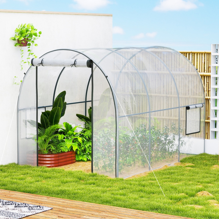 Image 965759_ALTMORE8.jpg, Product 965-759 / Price $139.99, Outsunny Polytunnel Greenhouse with Mesh Window, Grow House Tent, Clear from Outsunny on TSC.ca's Home & Garden department