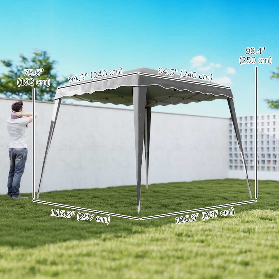Image 965761_ALTMORE2.jpg, Product 965-761 / Price $109.99, Outsunny 8' x 8' Pop Up Canopy Foldable Outdoor Canopy Tent w/ Bag, Grey from Outsunny on TSC.ca's Home & Garden department
