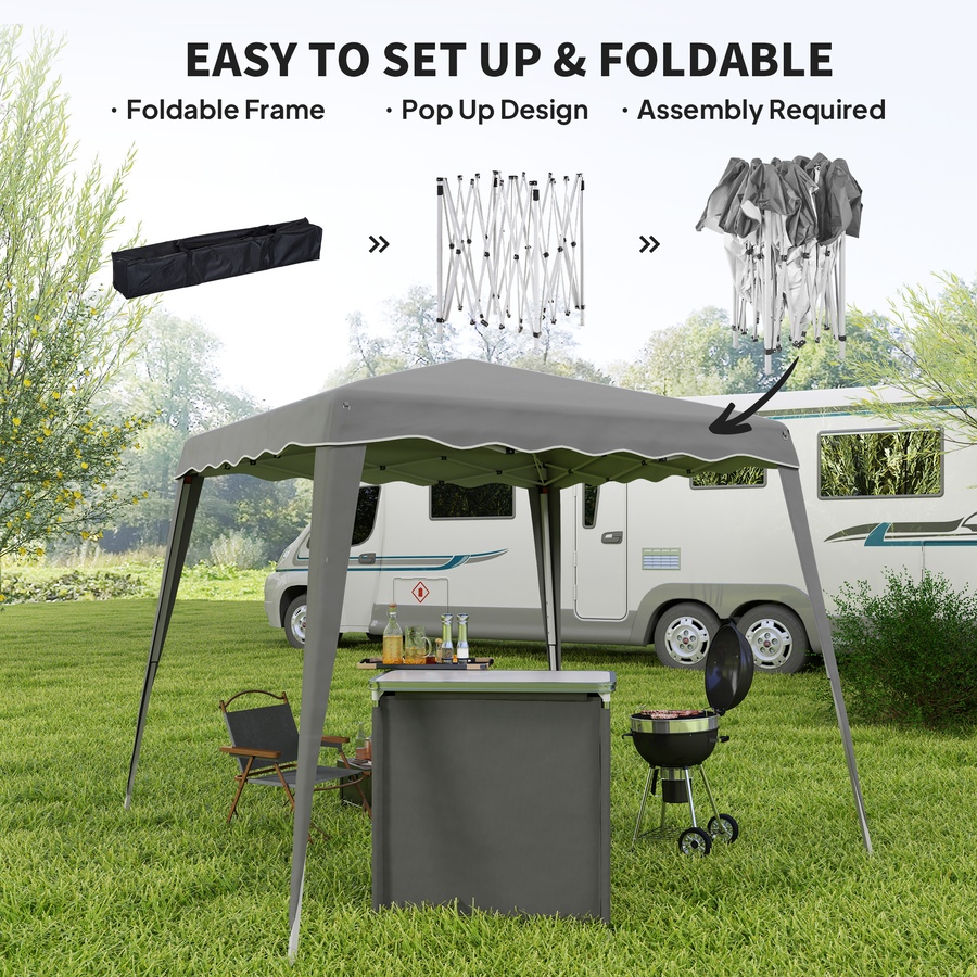 Image 965761_ALTMORE3.jpg, Product 965-761 / Price $109.99, Outsunny 8' x 8' Pop Up Canopy Foldable Outdoor Canopy Tent w/ Bag, Grey from Outsunny on TSC.ca's Home & Garden department