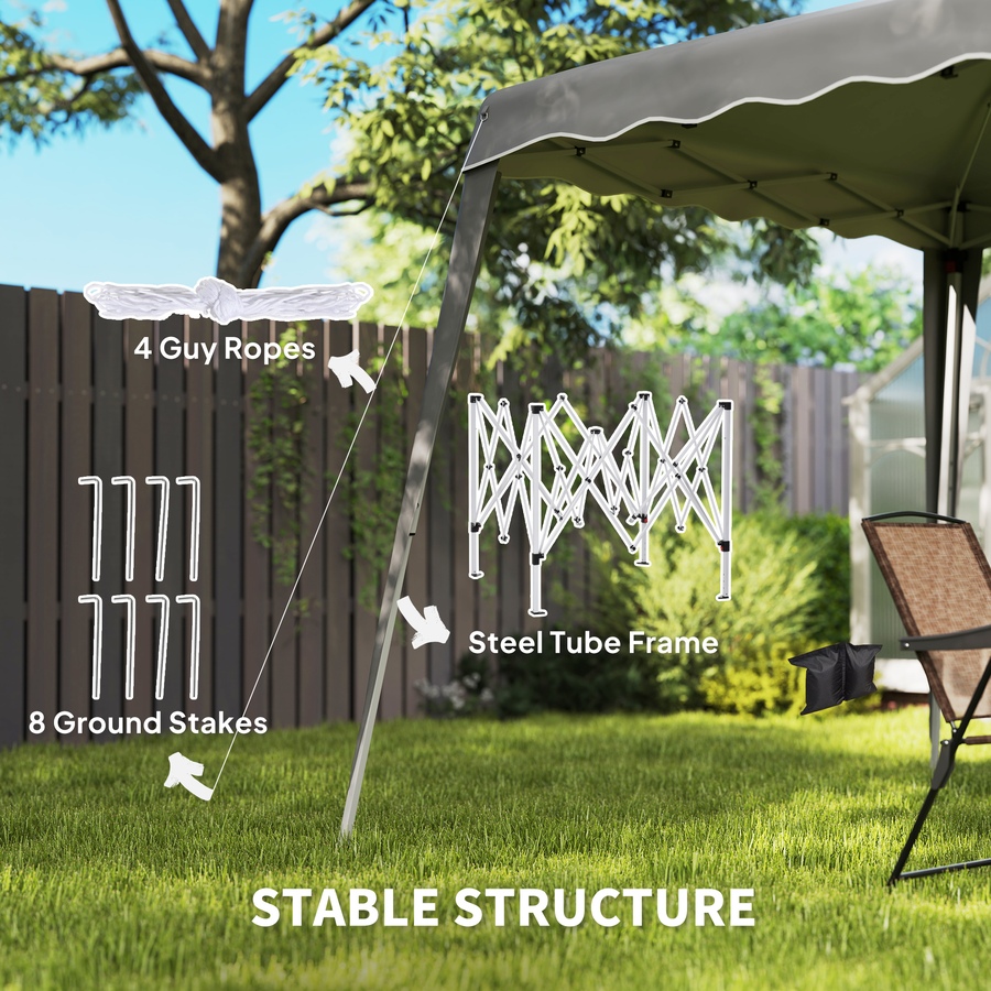 Image 965761_ALTMORE5.jpg, Product 965-761 / Price $109.99, Outsunny 8' x 8' Pop Up Canopy Foldable Outdoor Canopy Tent w/ Bag, Grey from Outsunny on TSC.ca's Home & Garden department