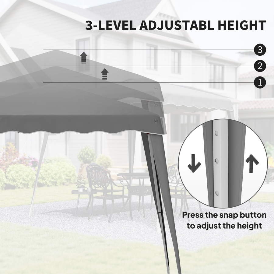 Image 965761_ALTMORE6.jpg, Product 965-761 / Price $109.99, Outsunny 8' x 8' Pop Up Canopy Foldable Outdoor Canopy Tent w/ Bag, Grey from Outsunny on TSC.ca's Home & Garden department