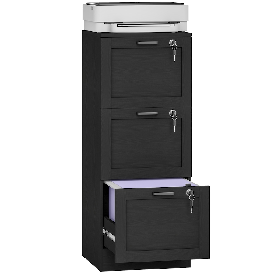 Image 965805.jpg, Product 965-805 / Price $139.99, HOMCOM Office File Cabinet with 3 Drawers, Vertical Filing Cabinet, Black from HOMCOM on TSC.ca's Home & Garden department