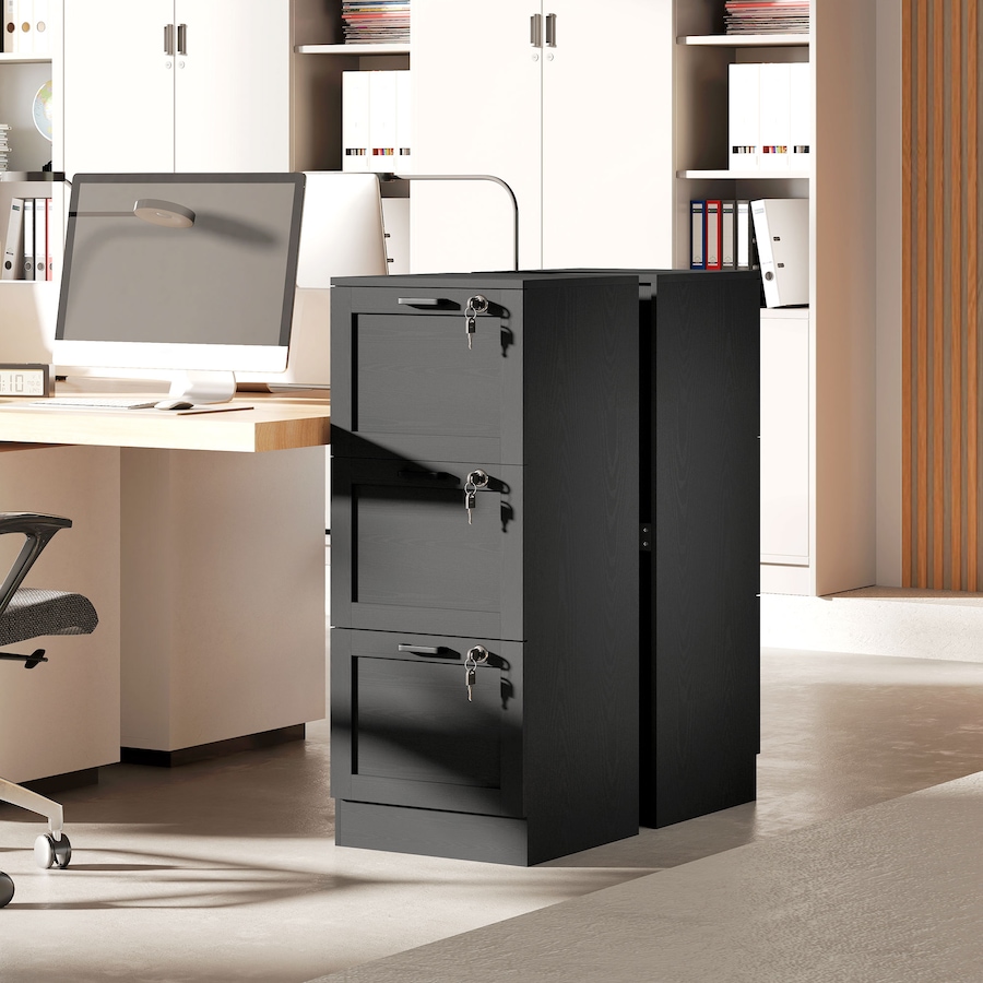 Image 965805_ALTMORE7.jpg, Product 965-805 / Price $139.99, HOMCOM Office File Cabinet with 3 Drawers, Vertical Filing Cabinet, Black from HOMCOM on TSC.ca's Home & Garden department