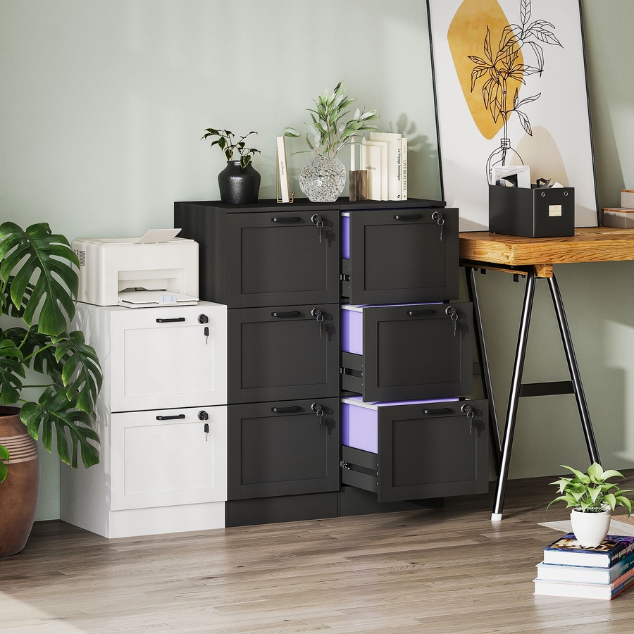 Image 965805_ALTMORE8.jpg, Product 965-805 / Price $139.99, HOMCOM Office File Cabinet with 3 Drawers, Vertical Filing Cabinet, Black from HOMCOM on TSC.ca's Home & Garden department