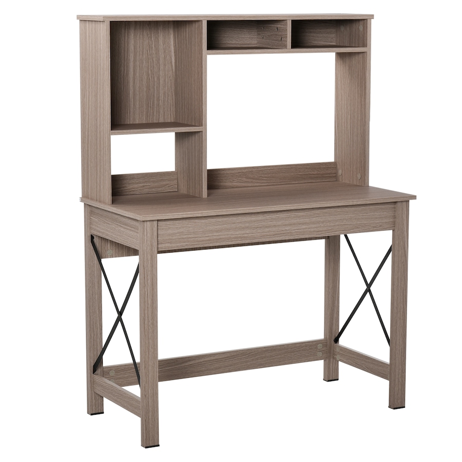 Image 965814.jpg, Product 965-814 / Price $134.99, HOMCOM Computer Desk with Storage, Study Table with Hutch, Shelves, Brown from HOMCOM on TSC.ca's Home & Garden department