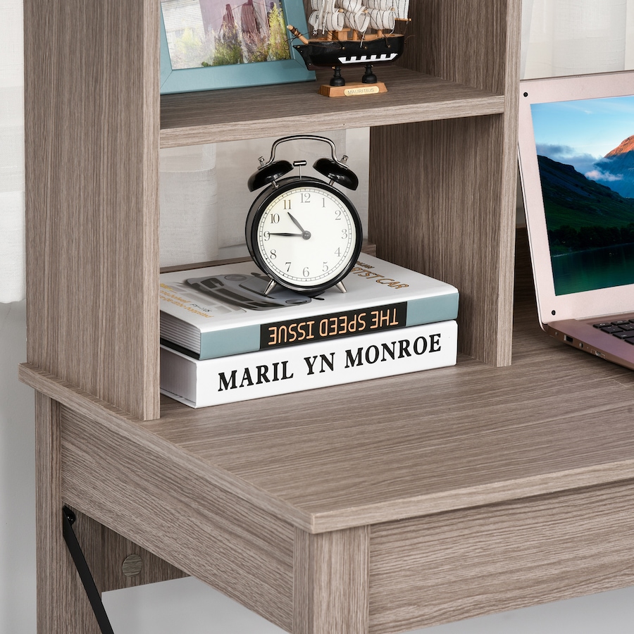 Image 965814_ALTMORE7.jpg, Product 965-814 / Price $134.99, HOMCOM Computer Desk with Storage, Study Table with Hutch, Shelves, Brown from HOMCOM on TSC.ca's Home & Garden department