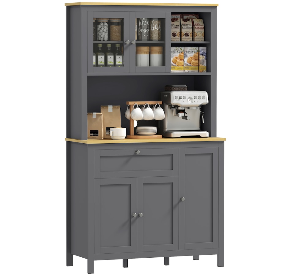 Image 965815.jpg, Product 965-815 / Price $329.99, HOMCOM 71" Kitchen Pantry Storage Cabinet w/Adjustable Shelves Glass Door from HOMCOM on TSC.ca's Home & Garden department