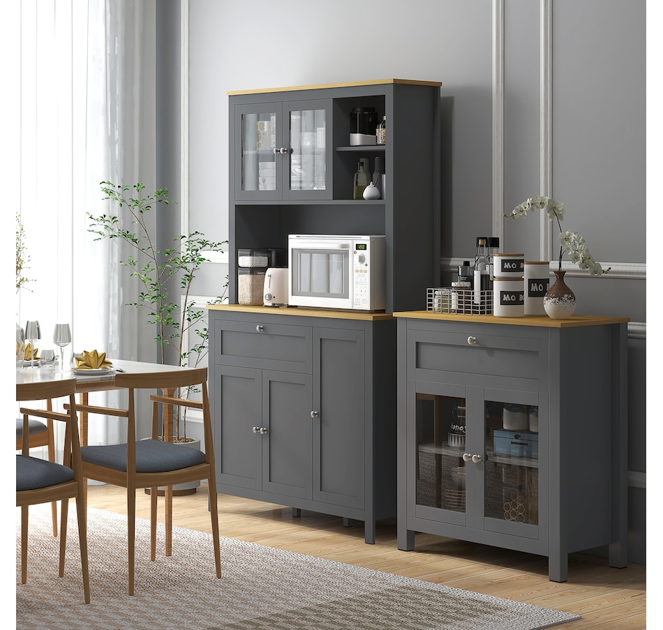 Image 965815_ALTMORE1.jpg, Product 965-815 / Price $329.99, HOMCOM 71" Kitchen Pantry Storage Cabinet w/Adjustable Shelves Glass Door from HOMCOM on TSC.ca's Home & Garden department