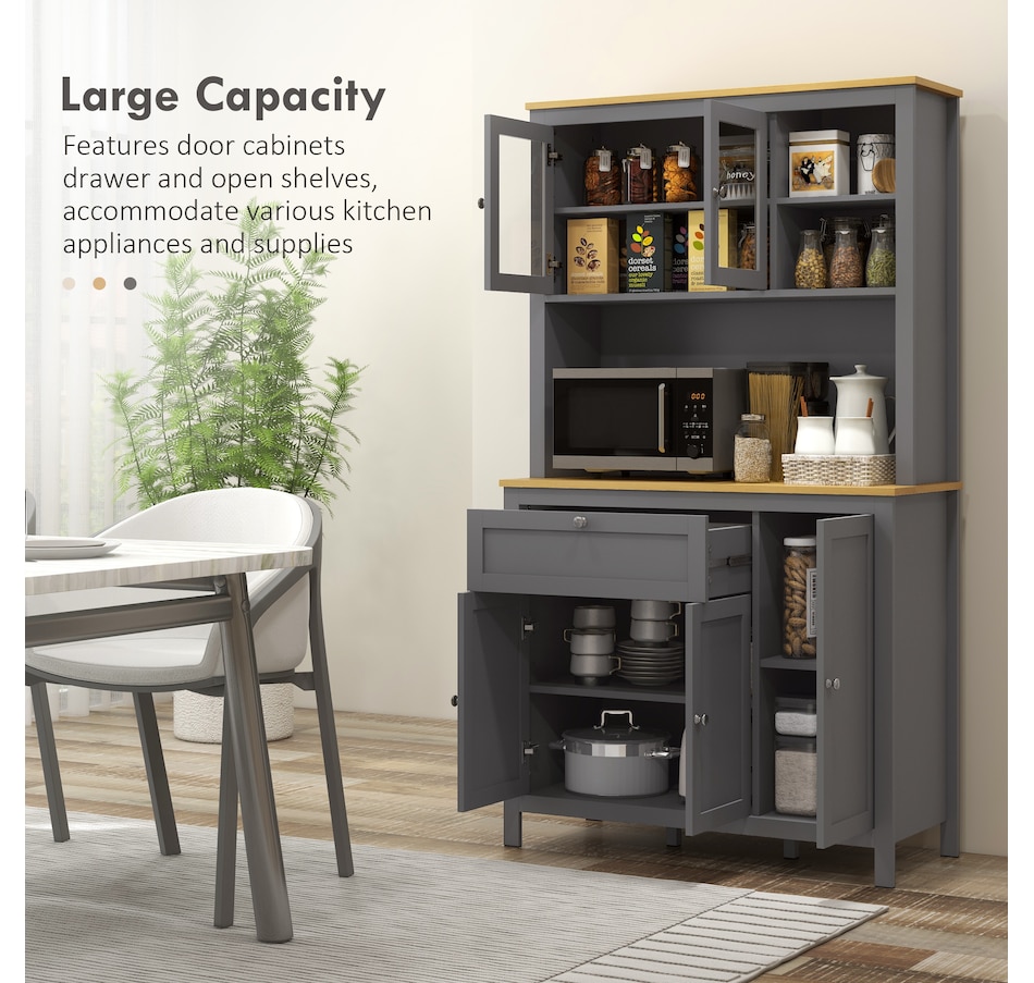 Image 965815_ALTMORE3.jpg, Product 965-815 / Price $329.99, HOMCOM 71" Kitchen Pantry Storage Cabinet w/Adjustable Shelves Glass Door from HOMCOM on TSC.ca's Home & Garden department