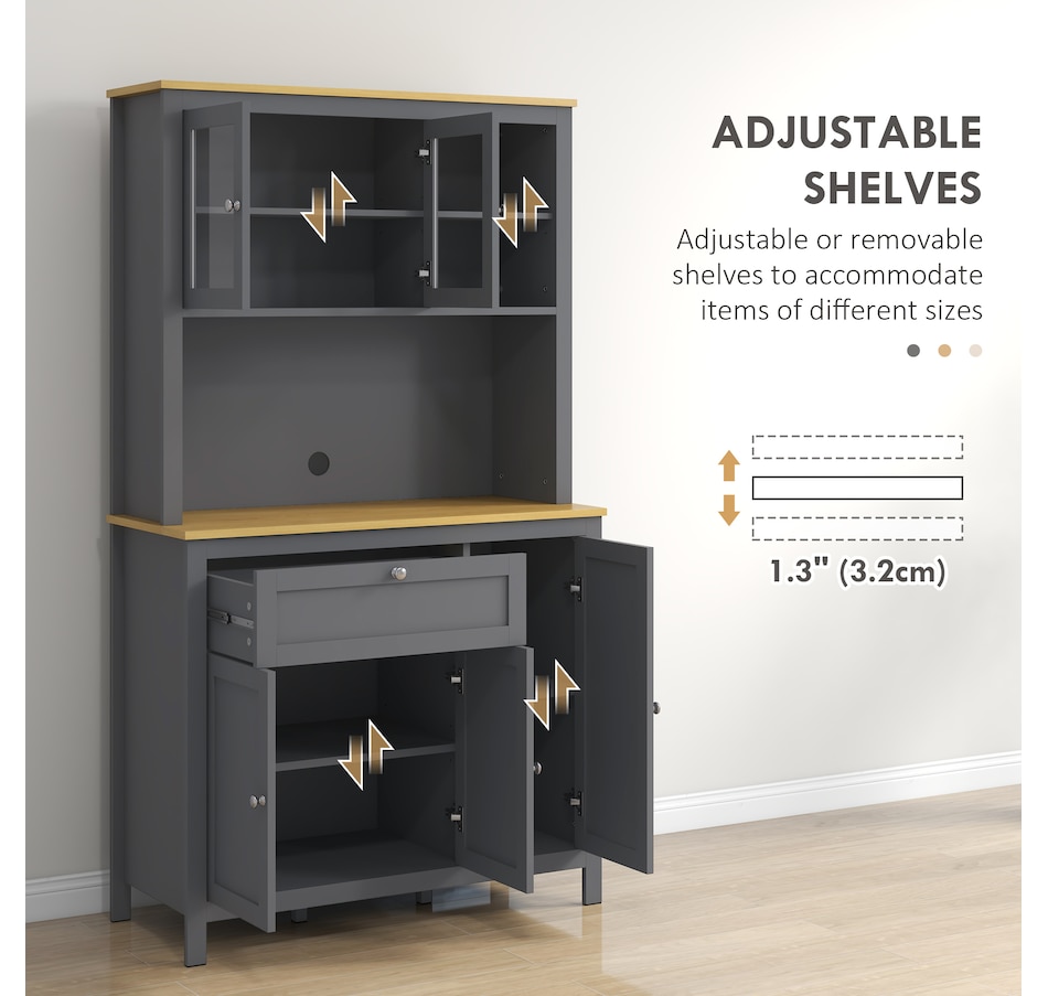 Image 965815_ALTMORE4.jpg, Product 965-815 / Price $329.99, HOMCOM 71" Kitchen Pantry Storage Cabinet w/Adjustable Shelves Glass Door from HOMCOM on TSC.ca's Home & Garden department