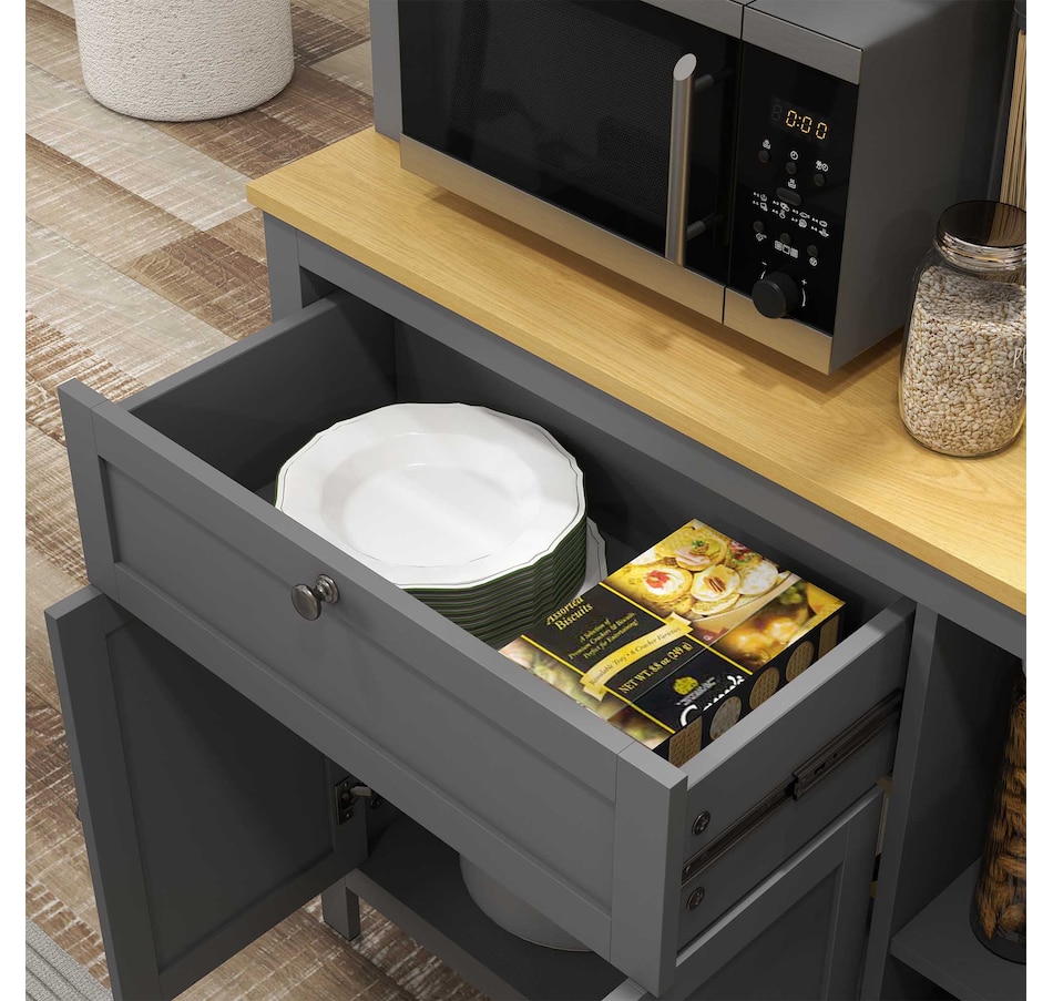 Image 965815_ALTMORE7.jpg, Product 965-815 / Price $329.99, HOMCOM 71" Kitchen Pantry Storage Cabinet w/Adjustable Shelves Glass Door from HOMCOM on TSC.ca's Home & Garden department
