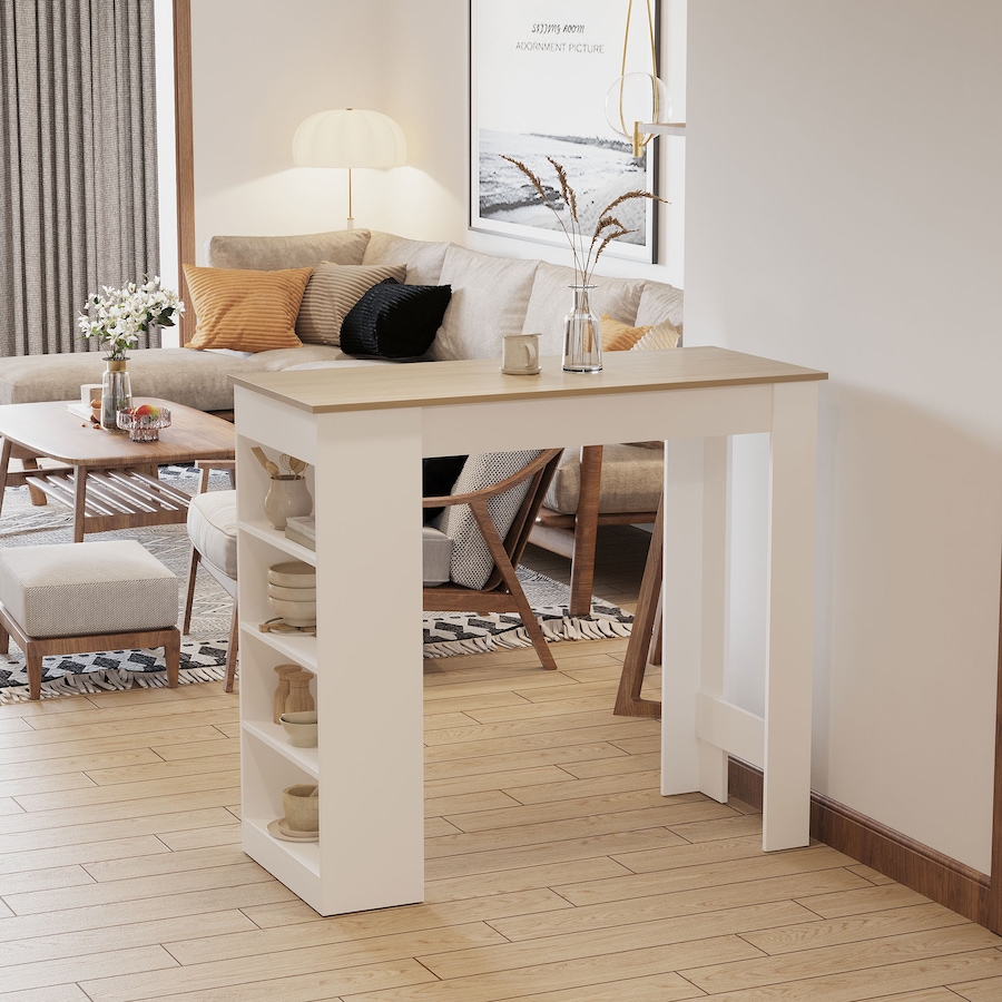 Image 965824_ALTMORE1.jpg, Product 965-824 / Price $139.99, HOMCOM Bar Table, High Top Pub Table with 4 Storage Shelves for Home Bar Kitchen from HOMCOM on TSC.ca's Home & Garden department