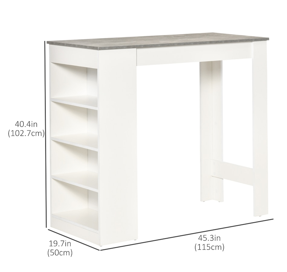 Image 965824_ALTMORE10.jpg, Product 965-824 / Price $134.99 - $139.99, HOMCOM Bar Table, High Top Pub Table with 4 Storage Shelves for Home Bar Kitchen from HOMCOM on TSC.ca's Home & Garden department