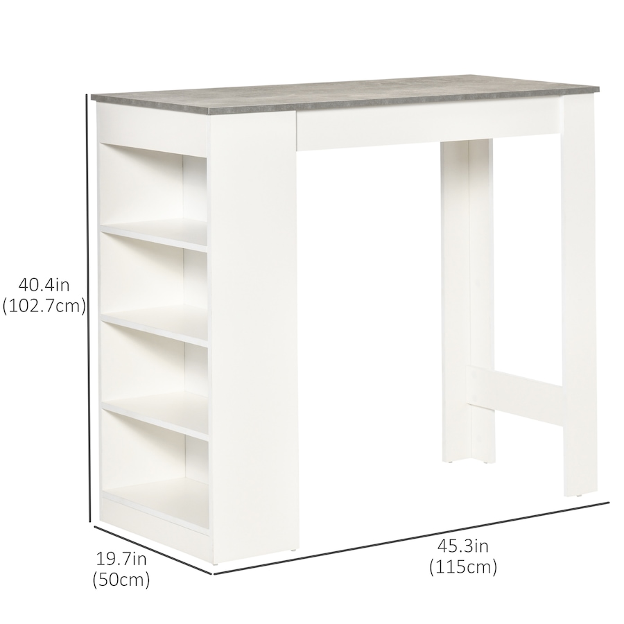 Image 965824_ALTMORE10.jpg, Product 965-824 / Price $139.99, HOMCOM Bar Table, High Top Pub Table with 4 Storage Shelves for Home Bar Kitchen from HOMCOM on TSC.ca's Home & Garden department