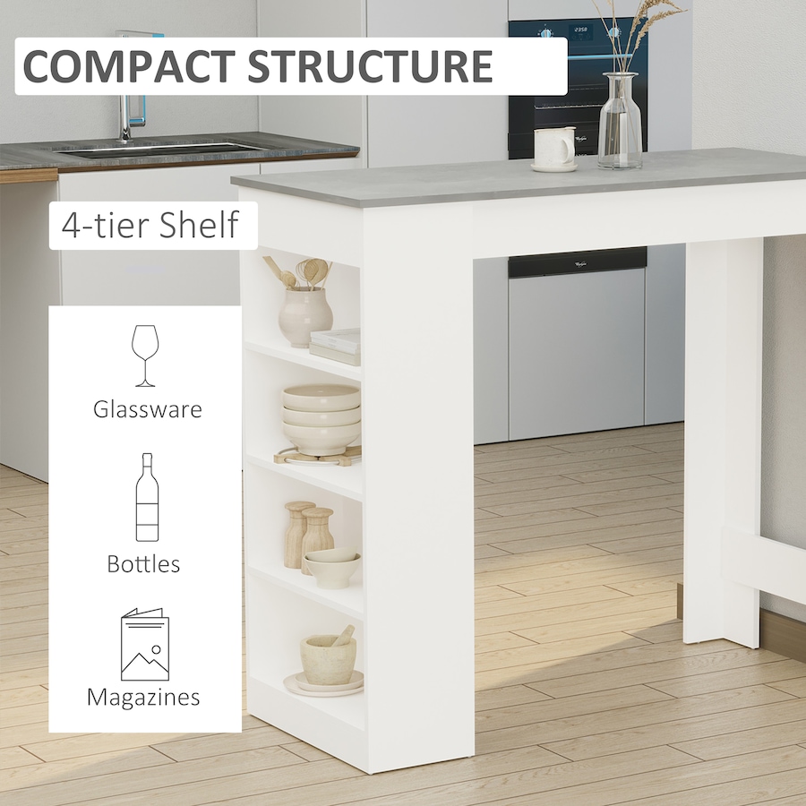 Image 965824_ALTMORE11.jpg, Product 965-824 / Price $139.99, HOMCOM Bar Table, High Top Pub Table with 4 Storage Shelves for Home Bar Kitchen from HOMCOM on TSC.ca's Home & Garden department