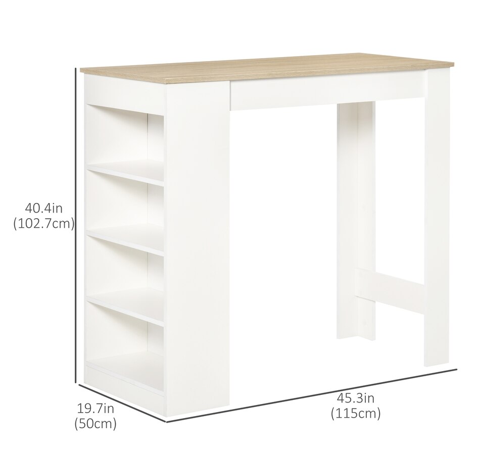 Image 965824_ALTMORE2.jpg, Product 965-824 / Price $134.99 - $139.99, HOMCOM Bar Table, High Top Pub Table with 4 Storage Shelves for Home Bar Kitchen from HOMCOM on TSC.ca's Home & Garden department