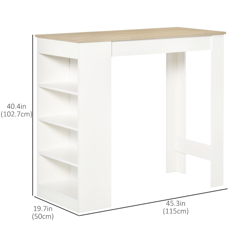 Image 965824_ALTMORE2.jpg, Product 965-824 / Price $139.99, HOMCOM Bar Table, High Top Pub Table with 4 Storage Shelves for Home Bar Kitchen from HOMCOM on TSC.ca's Home & Garden department