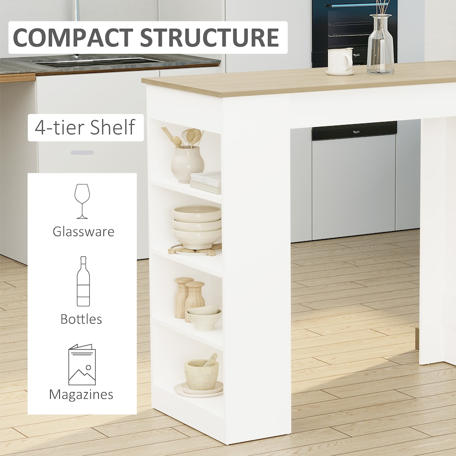 Image 965824_ALTMORE3.jpg, Product 965-824 / Price $139.99, HOMCOM Bar Table, High Top Pub Table with 4 Storage Shelves for Home Bar Kitchen from HOMCOM on TSC.ca's Home & Garden department