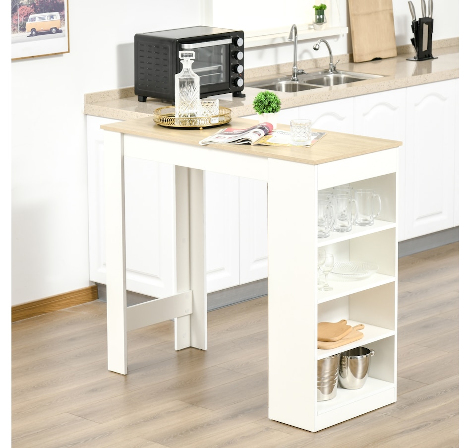 Image 965824_ALTMORE5.jpg, Product 965-824 / Price $134.99 - $139.99, HOMCOM Bar Table, High Top Pub Table with 4 Storage Shelves for Home Bar Kitchen from HOMCOM on TSC.ca's Home & Garden department
