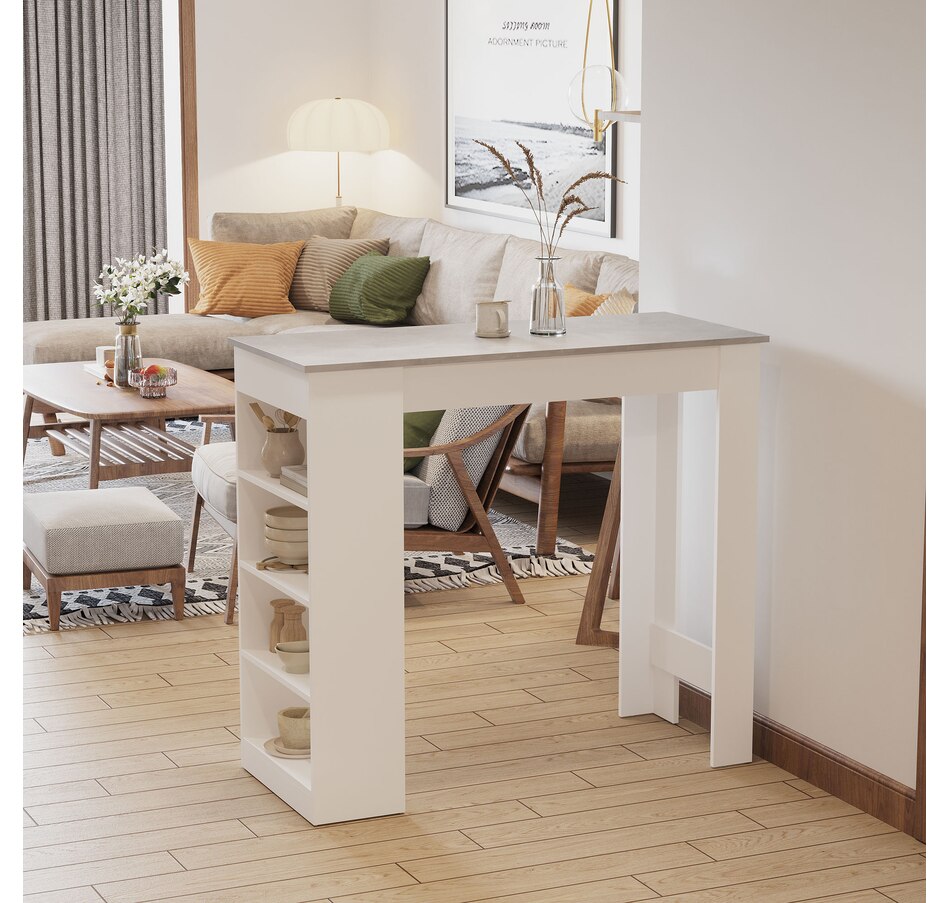 Image 965824_ALTMORE9.jpg, Product 965-824 / Price $134.99 - $139.99, HOMCOM Bar Table, High Top Pub Table with 4 Storage Shelves for Home Bar Kitchen from HOMCOM on TSC.ca's Home & Garden department