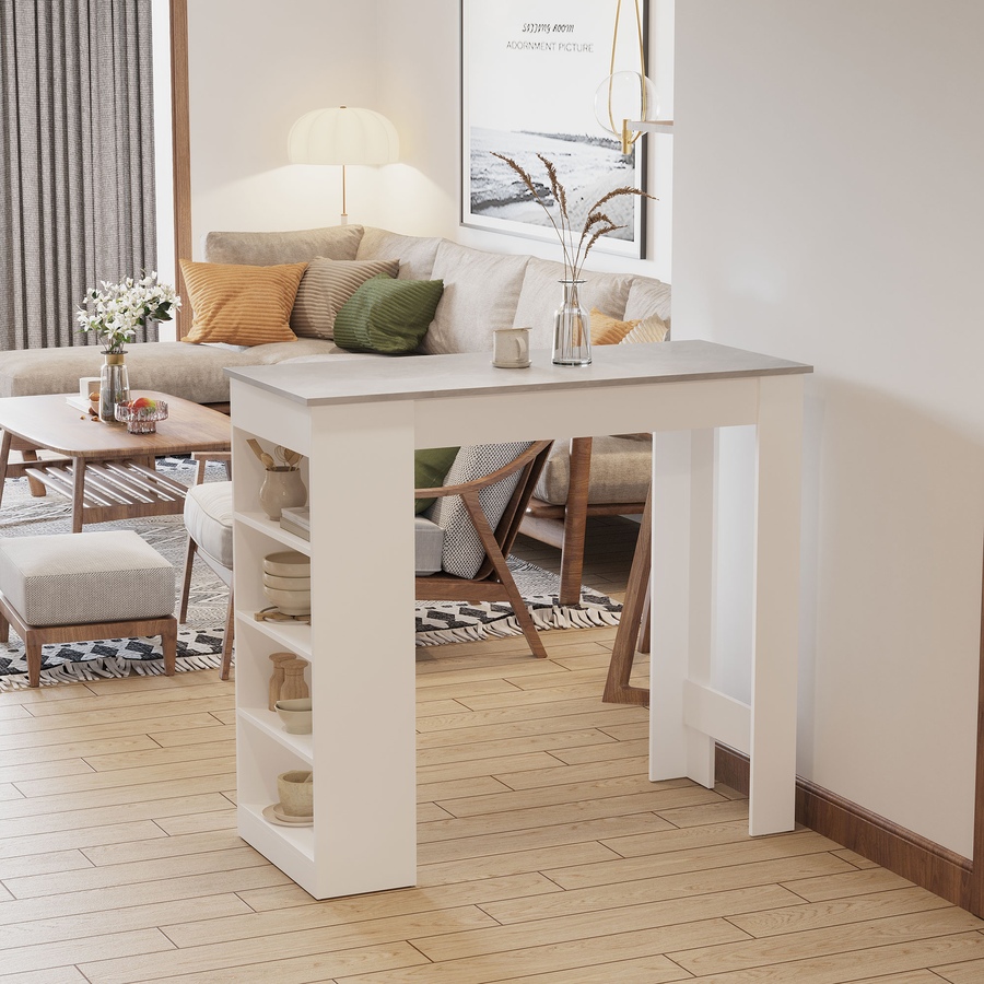 Image 965824_ALTMORE9.jpg, Product 965-824 / Price $139.99, HOMCOM Bar Table, High Top Pub Table with 4 Storage Shelves for Home Bar Kitchen from HOMCOM on TSC.ca's Home & Garden department