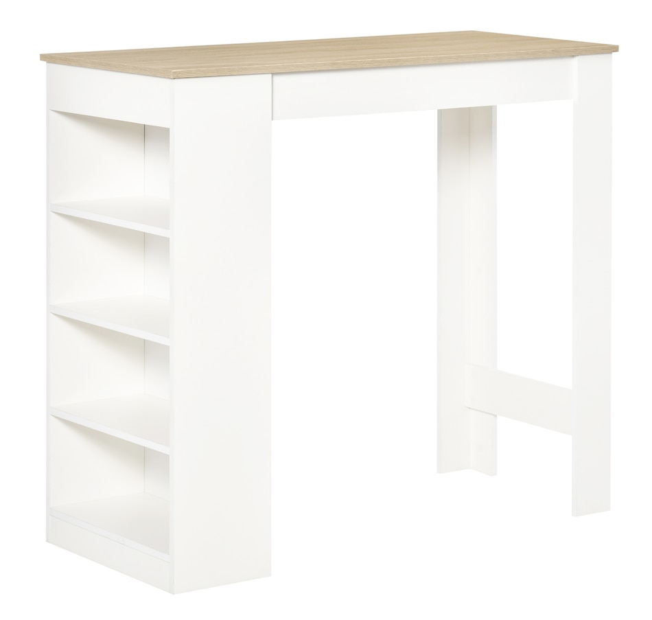 Image 965824_ST01.jpg, Product 965-824 / Price $134.99 - $139.99, HOMCOM Bar Table, High Top Pub Table with 4 Storage Shelves for Home Bar Kitchen from HOMCOM on TSC.ca's Home & Garden department