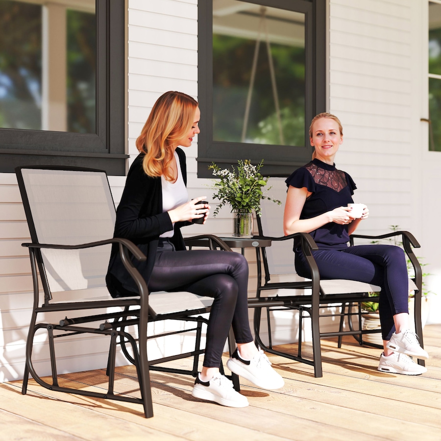 Image 965829_ALTMORE1.jpg, Product 965-829 / Price $229.99, Outsunny Double Patio Glider Chair with Glass Top Center Table, Beige from Outsunny on TSC.ca's Home & Garden department