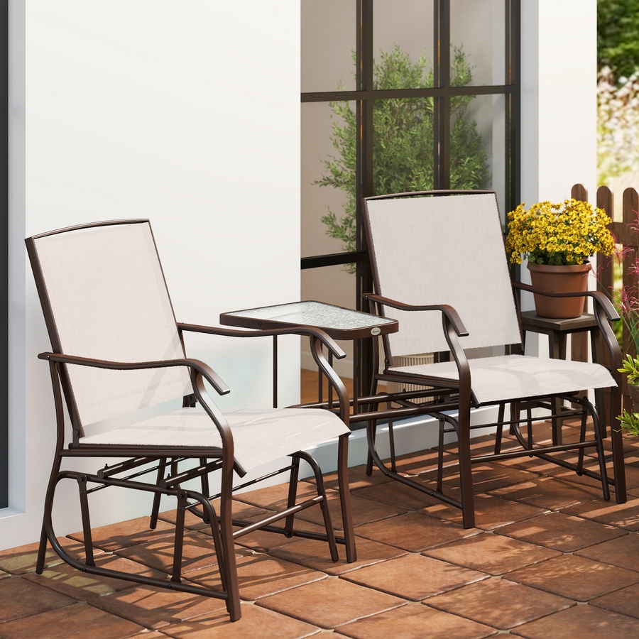 Image 965829_ALTMORE8.jpg, Product 965-829 / Price $229.99, Outsunny Double Patio Glider Chair with Glass Top Center Table, Beige from Outsunny on TSC.ca's Home & Garden department