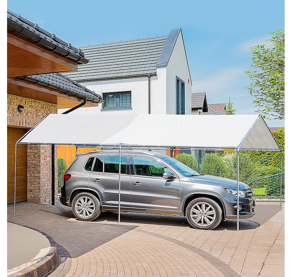 Image 965831_ALTMORE1.jpg, Product 965-831 / Price $222.80, Outsunny 10' x 20' Carport Heavy Duty Galvanized Car Canopy, White from Outsunny on TSC.ca's Home & Garden department