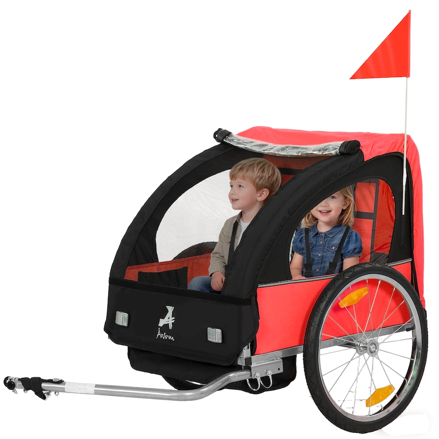 Image 965904.jpg, Product 965-904 / Price $189.99, Aosom 2-Seat Kids Child Bicycle Trailer, Red from Aosom on TSC.ca's Toys & Hobbies department
