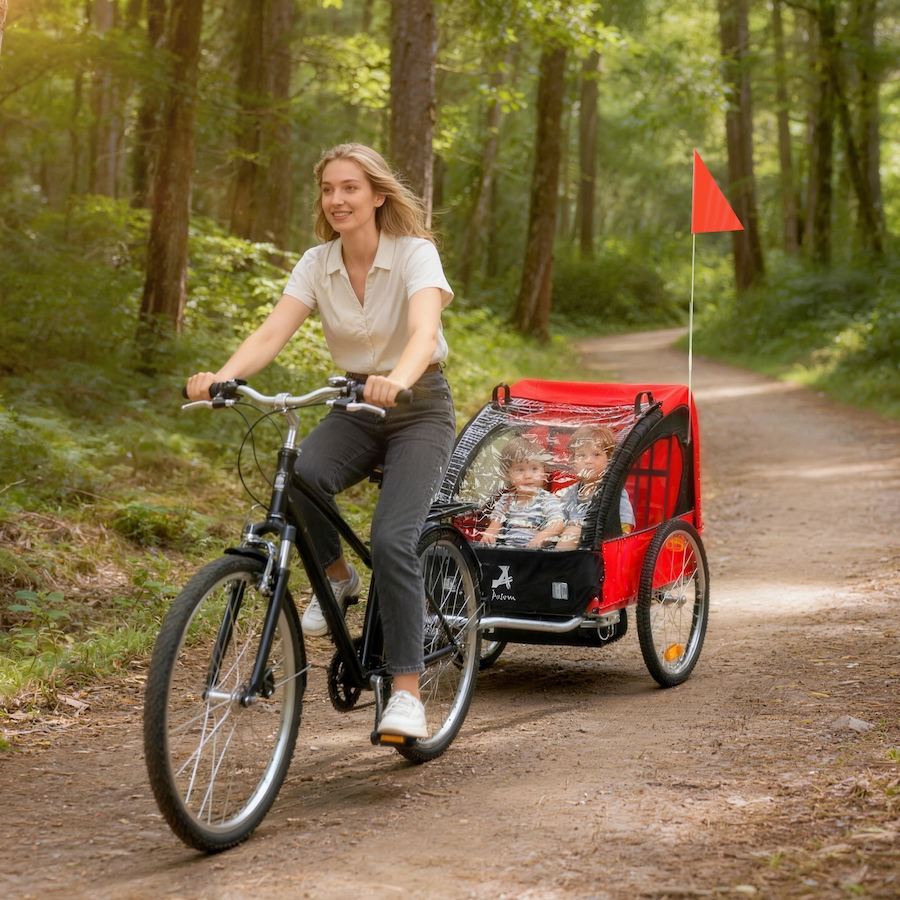 Image 965904_ALTMORE1.jpg, Product 965-904 / Price $189.99, Aosom 2-Seat Kids Child Bicycle Trailer, Red from Aosom on TSC.ca's Toys & Hobbies department