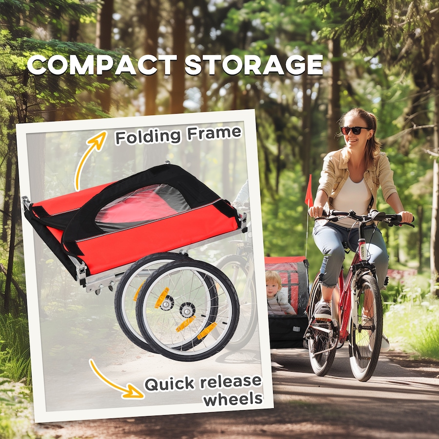 Image 965904_ALTMORE5.jpg, Product 965-904 / Price $189.99, Aosom 2-Seat Kids Child Bicycle Trailer, Red from Aosom on TSC.ca's Toys & Hobbies department