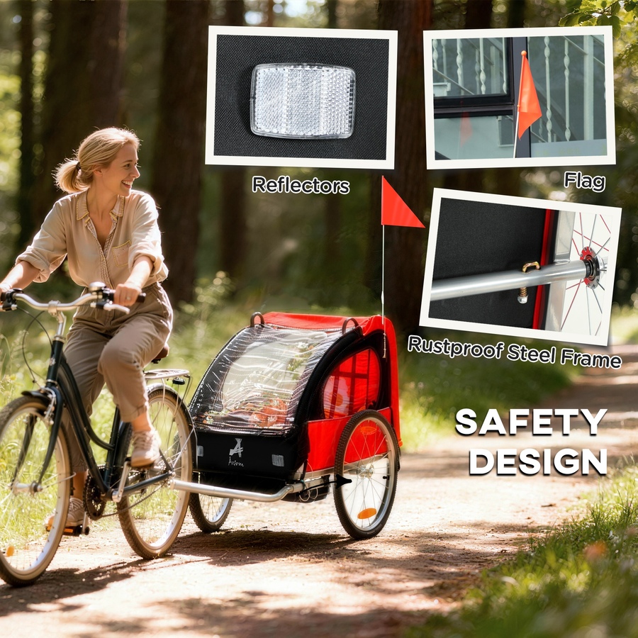 Image 965904_ALTMORE7.jpg, Product 965-904 / Price $189.99, Aosom 2-Seat Kids Child Bicycle Trailer, Red from Aosom on TSC.ca's Toys & Hobbies department