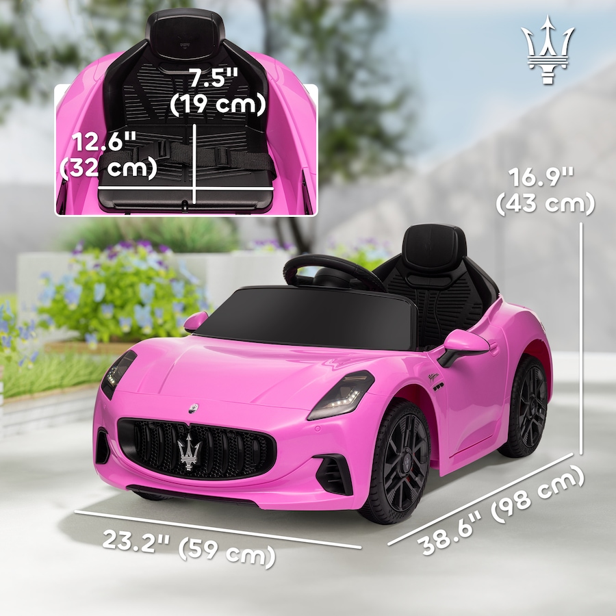 Image 965907_ALTMORE2.jpg, Product 965-907 / Price $160.99, Qaba 12V Maserati Gran Turismo Licensed Electric Car for Kids, Pink from Qaba on TSC.ca's Toys & Hobbies department