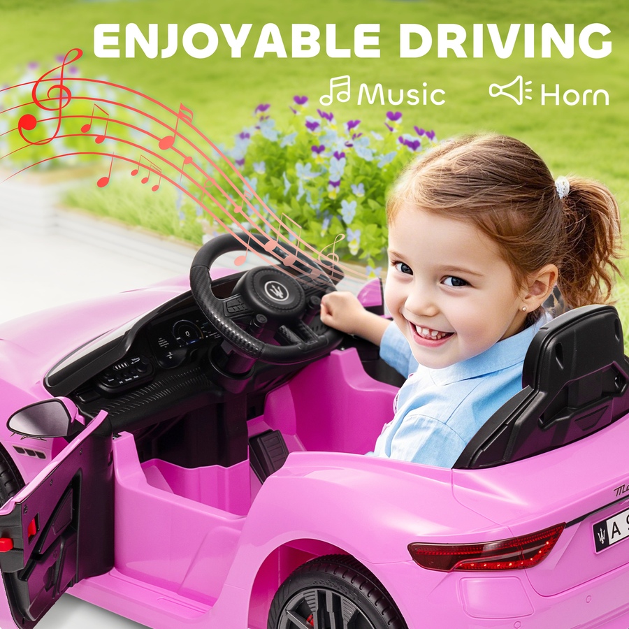 Image 965907_ALTMORE6.jpg, Product 965-907 / Price $160.99, Qaba 12V Maserati Gran Turismo Licensed Electric Car for Kids, Pink from Qaba on TSC.ca's Toys & Hobbies department