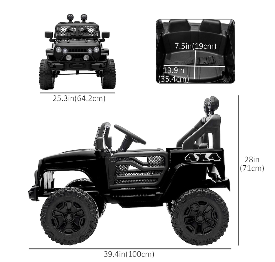 Image 965915_ALTMORE2.jpg, Product 965-915 / Price $198.99, Aosom 12V Ride On Car Off Road Truck for kids SUV Electric Battery Powered from Aosom on TSC.ca's Toys & Hobbies department