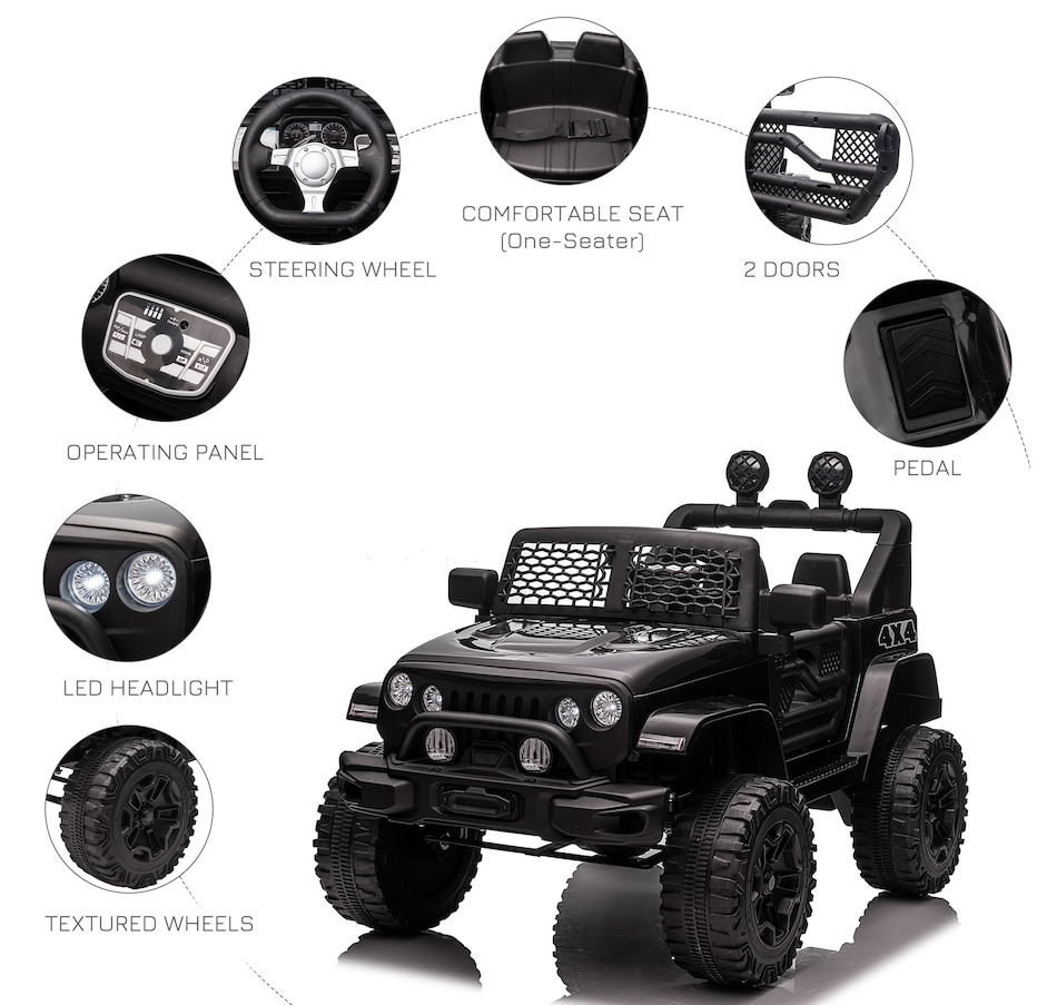 Image 965915_ALTMORE4.jpg, Product 965-915 / Price $198.99, Aosom 12V Ride On Car Off Road Truck for kids SUV Electric Battery Powered from Aosom on TSC.ca's Toys & Hobbies department