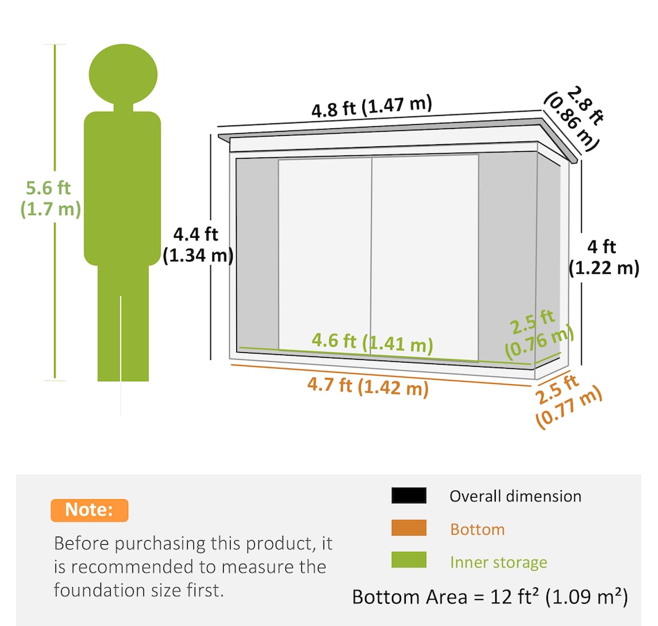 Image 965932_ALTMORE2.jpg, Product 965-932 / Price $169.99, Outsunny 5' x 3' Metal Garden Storage Shed Tool House with Double Doors from Outsunny on TSC.ca's Home & Garden department
