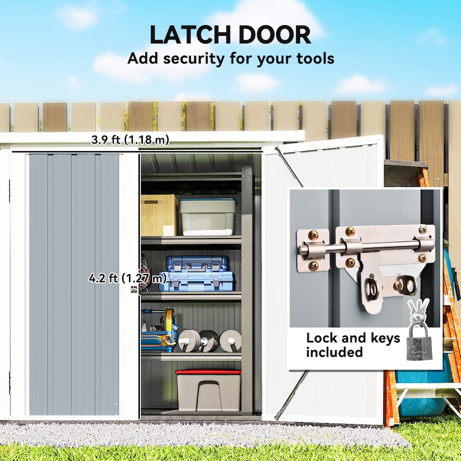 Image 965932_ALTMORE4.jpg, Product 965-932 / Price $229.99, Outsunny 5' x 3' Metal Garden Storage Shed Tool House with Double Doors from Outsunny on TSC.ca's Home & Garden department